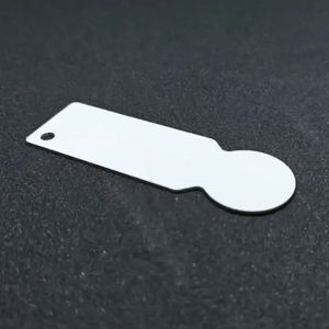 Llavero de aluminio para sublimación con ficha de carrito de compras metálica - Product Image 4