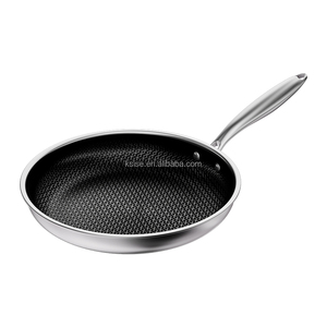 304 Multi-ply Stainless Steel Honeycomb 28cm 30cm 32cm <strong>Fry</strong> <strong>Pan</strong> Kitchen Three-layer Steel Cooking <strong>Fry</strong> <strong>Pan</strong> - Product Image 2