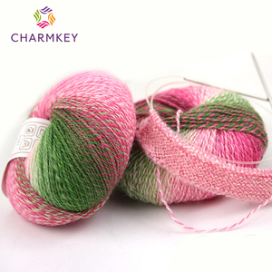 Charmkey bon prix naturel 100% <span class=keywords><strong>laine</strong></span> fil crochet tricot à la main pour jeune femme - Product Image 1