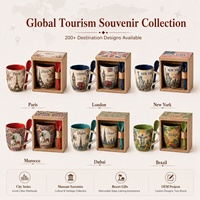 Mug à café en céramique souvenir touristique du Maroc avec cuillère assortie, style vintage chameau, pour tasses en céramique, personnalisable OEM ODM, vente en gros