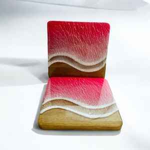 Ensemble de dessous-de-verre en résine naturelle de qualité supérieure pour le salon, la table à manger ou le bureau, design unique et durable, protège les surfaces - Product Image 5