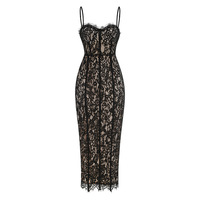 Robe midi en dentelle personnalisée OEM, taille naturelle, décontractée, pour l'été et le quotidien, fabrication usine