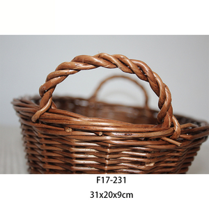 Bán buôn handmade tự nhiên wicker hình bầu dục giỏ Liễu Lưu trữ nhỏ giỏ cản trở với xử lý - Product Image 4