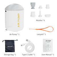 Pompe à Air Électrique Gonfleur Batterie Rechargeable Compresseur d'Air Portable pour PVC Bateau Matelas Gonflable Piscine Radeau Lit