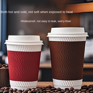 Coffee Cup Disposable Corrugated Paper Cup Lid Single Wall Bio-degradable Anti-scalding Thickened Milk Tea Hot Drink Tea Cup