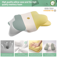 Housse de coussin brodée personnalisée pour dormir, oreiller orthopédique confortable en forme de papillon, oreiller cervical en mousse à mémoire de forme avec accoudoirs