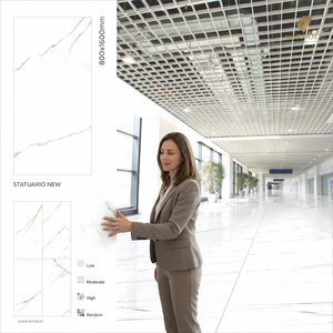 Wholesale Vistaar Trevertino Gold 800x1600mm Polished Porcelain Slab High Gloss Ceramic Glazed Tiles for Export - Product Image 3