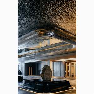 LL49 Interior Design 304 Stainless Steel Water Ripple <b>Sheet</b> Black Color <b>Mirror</b> Water Wave Metal Panels for Hotel Wall - Product Image 2