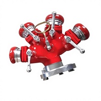 JMFIRE Peralatan Pemadam Kebakaran 150 Stroz Coupling Pembagi Empat Arah Paduan Aluminium Tegak Dapat Disesuaikan Penjualan Langsung Pabrik