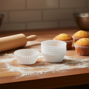 ถ้วยกระดาษอบขนม 7 ซม. สีขาว แพ็ค 200 ใบ สำหรับคัพเค้กและมัฟฟิน - Product Image 3