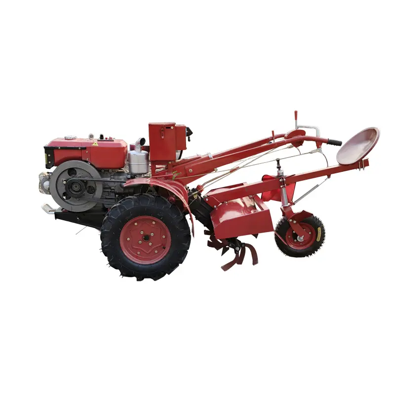 Mini motor agrícola Agrícola para granja, ligero para cultivo de arroz, pequeño tractor de marcha atrás con remolque a la venta