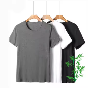 T-shirt estive da <span class=keywords><strong>uomo</strong></span> sostenibili personalizzate in bambù 100% ecologiche da <span class=keywords><strong>uomo</strong></span> Uvioresistant t-shirt a tinta unita <span class=keywords><strong>abbigliamento</strong></span> Over-size - Product Image 2