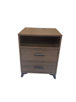Table de chevet multifonction en MDF avec armoire de qualité supérieure, dotée de deux tiroirs et d'un tiroir caché