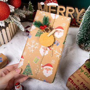 Kraft Christmas <b>Wrapping</b> <b>Paper</b> Roll Reversible Santa Tree Design 46.8 Sq Ft Recyclable Gift Craft <b>Paper</b> - Product Image 6