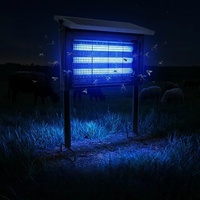 Matamosquitos Solar de Alta Calidad de 15W, IPX4 Impermeable, Trampa de Luz UV Azul, Matamosquitos Portátil para Exteriores, Carga USB/por Cable Fácil