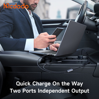 Chargeur de voiture rapide Mcdodo 037 à quatre sorties 120W, chargeur rapide 120W PD PPS QC en voiture avec câble à ressort LED pour iPhone, ordinateur portable USB-C