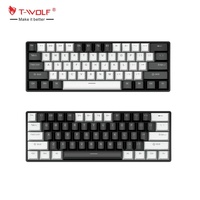 Teclado Mecánico T-WOLF T65 TKL, Teclado RGB con Cable de 61 Teclas, Teclado Mecánico para Juegos con Eje Rojo para Computadora Portátil y de Escritorio