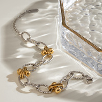 Bracelets ronds en acier inoxydable chic MECYLIFE, or 18 carats, deux tons, haut de gamme, faits à la main pour femmes