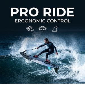 <span class=keywords><strong>Planche</strong></span> de surf à moteur à essence DDP 3.2L 9KW avec coque en carbone tissé foncé, propulsion à essence, fixations de <span class=keywords><strong>wakeboard</strong></span> et ailerons bleus - Product Image 3