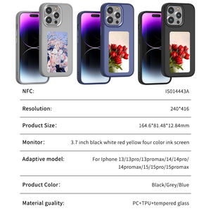 Étui de téléphone avec fonction NFC nouvelle génération pour <span class=keywords><strong>iPhone</strong></span> <span class=keywords><strong>12</strong></span> 13 14 15 <span class=keywords><strong>Pro</strong></span> Max, écran E Ink DIY, coque arrière, dessin animé, fille, fundas, sans batterie - Product Image 6