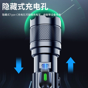 White Laser <b>Led</b> <b>Flashlight</b> Xpe Rechargeable 18650 Battery Long Range Handheld Light - Product Image 2