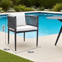 Chaises de table en rotin de jardin moderne de style design pour l'extérieur, chaise en rotin pour balcon, imperméable et loisirs, résistante au soleil, en métal
