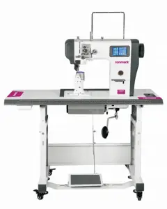 Máquina de coser de cuero industrial automática RONMACK, máquina de rodillo computarizada con motor paso a paso de aguja simple/doble