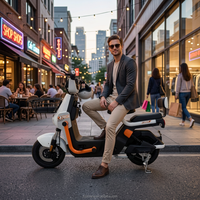 Scooter électrique 1000W à double siège, cyclomoteur urbain avec panier, 3 modes de vitesse, éclairage LED, vente en gros