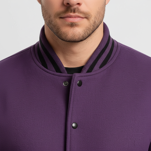 แจ็คเก็ตวาร์ซิตี้ระดับพรีเมียม, เสื้อผ้าสตรีทแวร์สไตล์เมือง, ผ้าผสมขนสัตว์, ดีไซน์สั่งทำพิเศษ, แฟชั่นลำลองสุดเทรนดี้, แขนเสื้อลายทาง - Product Image 1