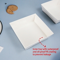 Boîtes en carton carrées avec couvercle et base pour pâtisseries, sandwichs, choux, mousses, mochis et pains à emporter