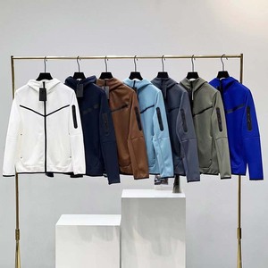Áo khoác nỉ thể thao nam mùa thu, áo hoodie có khóa kéo, quần jogger, trang phục thể thao, màu trơn, thời trang, áo khoác nam - Product Image 5