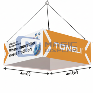 Tùy chỉnh thiết kế khung nhôm squaretension Vải gối quảng cáo triển lãm thương mại hiển thị gian hàng treo trần biểu ngữ - Product Image 2