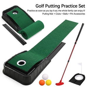 Set de Tapete de <span class=keywords><strong>Golf</strong></span> para Interiores de 2 Metros, Kit Completo con <span class=keywords><strong>Putter</strong></span> y Pelotas, Práctica en Casa, Entrenamiento de Invierno - Product Image 4