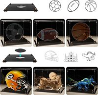 Vitrine de casque de football boîte de présentation pleine grandeur vitrine en acrylique transparent avec miroir arrière assembler la boîte de comptoir