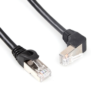 สายอีเธอร์เน็ต Black CAT 5E CAT 6 แบบตัวผู้ต่อตัวผู้ พร้อมหัวต่อ RJ45 แบบมุม 90 <span class=keywords><strong>องศา</strong></span> ขวา ซ้าย บน ล่าง - Product Image 4