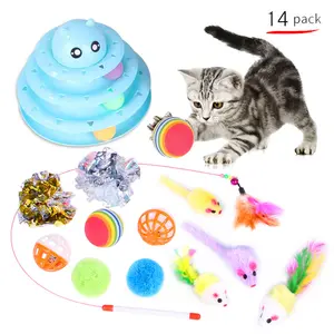 Intéressant pour animaux de compagnie chat jouet en peluche boule de souris chat tunnel 14 pièces jouets pour chats