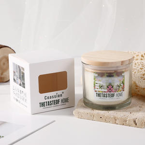 Fabricant en gros de bougies aromatiques en verre avec couvercle en bois, bougies parfumées, couvercle en bois, bougies en cire de soja, gobelet en verre, parfum d'intérieur - Product Image 5