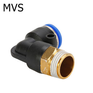 Conector de Tubería de Aire Serie <span class=keywords><strong>PL</strong></span>, Rosca Externa, Codo de 90 Grados, Conector Neumático con Anillo de Liberación Circular - Product Image 2