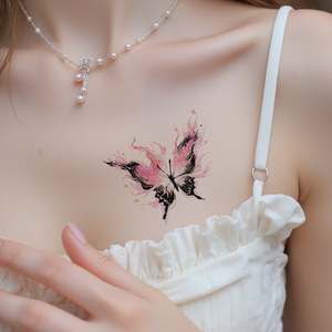 1 Set de 6 Feuilles de Tatouages Temporaires Colorés à Paillettes Autocollant Beau Papillon Dessin Animé Tatouage Imperméable pour Visage Bras Jambe - Product Image 3