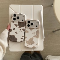 Coque de téléphone tendance en cuir PU de luxe, effet peau de vache, protection intégrale pour iPhone 17 Air 16 15 Pro Max