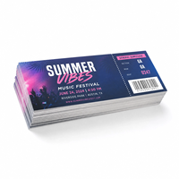 Billets d'événement personnalisés en couleur avec perforation, billets d'entrée pour concerts, mariages et fêtes