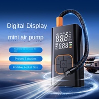 Pompe à air portable pour voiture à double écran, mini pompe à pneus électrique portative en ABS, charge sans fil, lumière d'urgence, CE