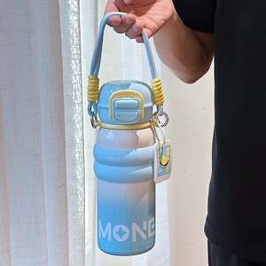 แก้วน้ำสแตนเลส Moni 316L ขนาด 500 มล. ขวดน้ำเก็บอุณหภูมิพร้อมฝาปิดแบบพลิกพร้อมหลอดดูด สำหรับการเดินทางและกิจกรรมกลางแจ้ง - Product Image 5