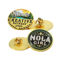 Broche personnalisée en métal 3D avec logo d'entreprise, cadeau promotionnel, épinglette ronde en laiton, fer ou alliage de zinc
