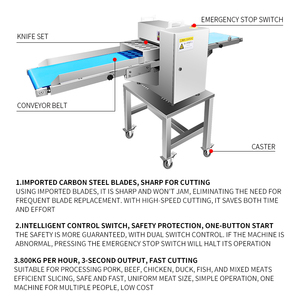 เครื่องหั่นเนื้อวัวสดแบบแผ่น เครื่องหั่นเนื้อหมู <span class=keywords><strong>อกไก่</strong></span> ปลาหมึก ปลาแซลมอน ปลาหมึกยักษ์ - Product Image 3