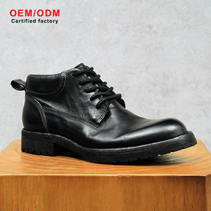Bottes à lacets pour hommes en cuir Goodyear faites à la main sur mesure OEM, en cuir de cheval véritable, à semelle épaisse, confortables pour un style décontracté et rétro, idéales pour le travail. - Product Image 1
