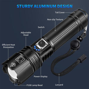 XHP70.2 10000LM зум стробоскопический дистанционный водонепроницаемый портативный <span class=keywords><strong>5</strong></span> режимов горный Тактический Электрический Тактический перезаряжаемый фонарик - Product Image 3