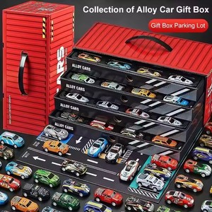 Set de Regalo de Coches Pequeños de Aleación Personalizados, Modelo de Coche de Juguete de Carreras Inercial Fundido a Presión con Función de Retroceso, Juguete de Coche de Rompecabezas en Contenedor - Product Image 4