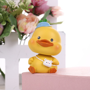 Tùy chỉnh thực hiện thân thiện với môi Poly nhựa vịt Bobble đầu 3D nhựa búp bê động vật trang trí nhà với lắc đầu - Product Image 2