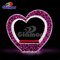 Décoration de parc pour la Saint-Valentin, thème cœur, Cupidon, cygne, mélodie, fête, motif lumineux LED intérieur/extérieur IP65